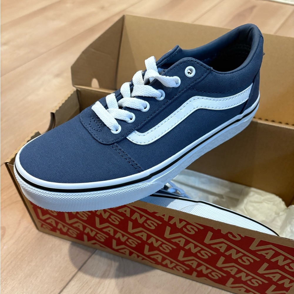 Vans Kids Navy and White Sneakers